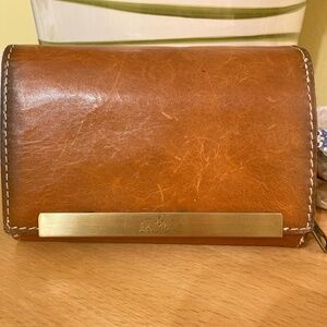 Patricia Nash Cametti Trifold Florence Leather Wallet Brown Classic Western Boho